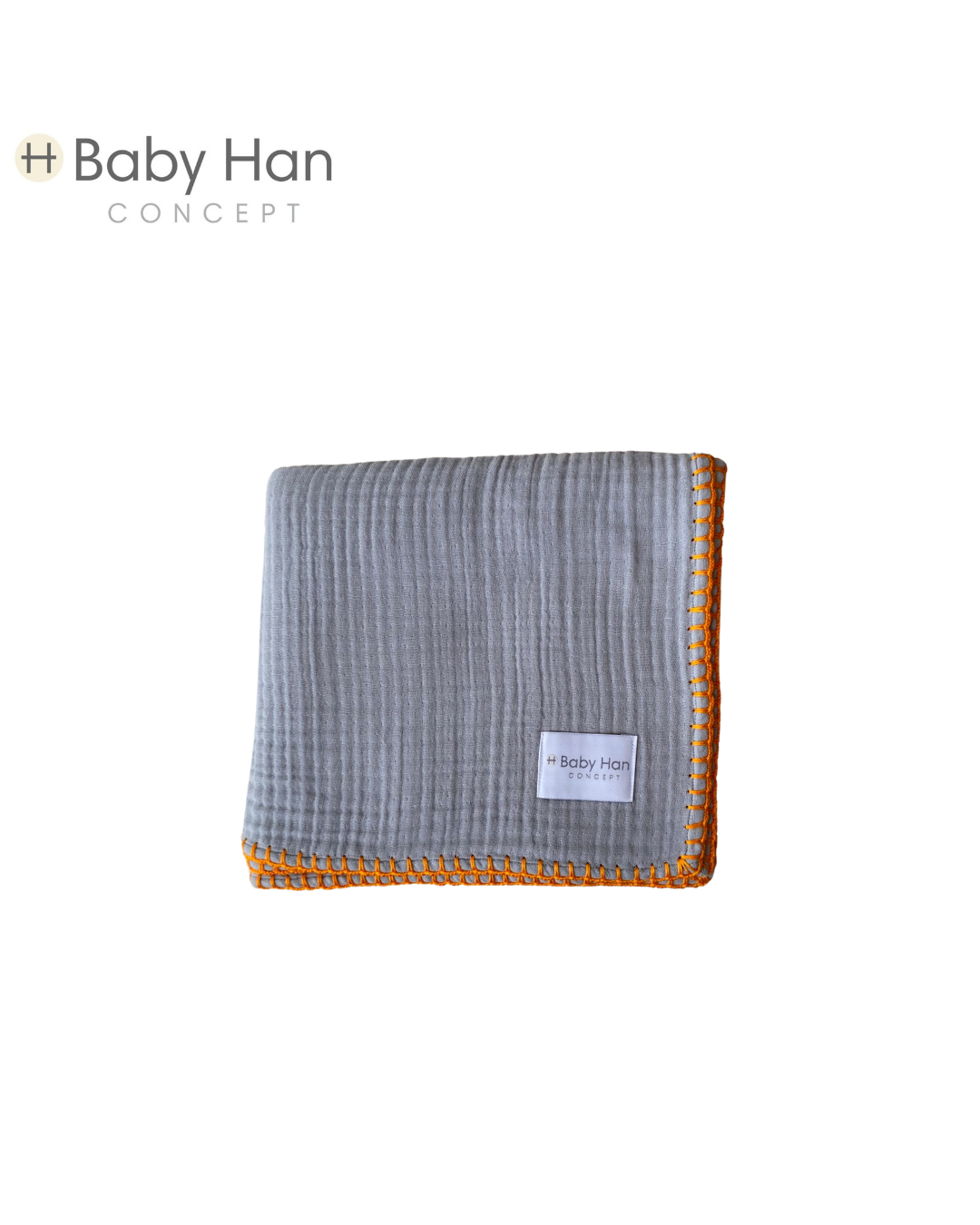 Dört Kat Kenar Örgülü Müslin Örtü- Gri seri